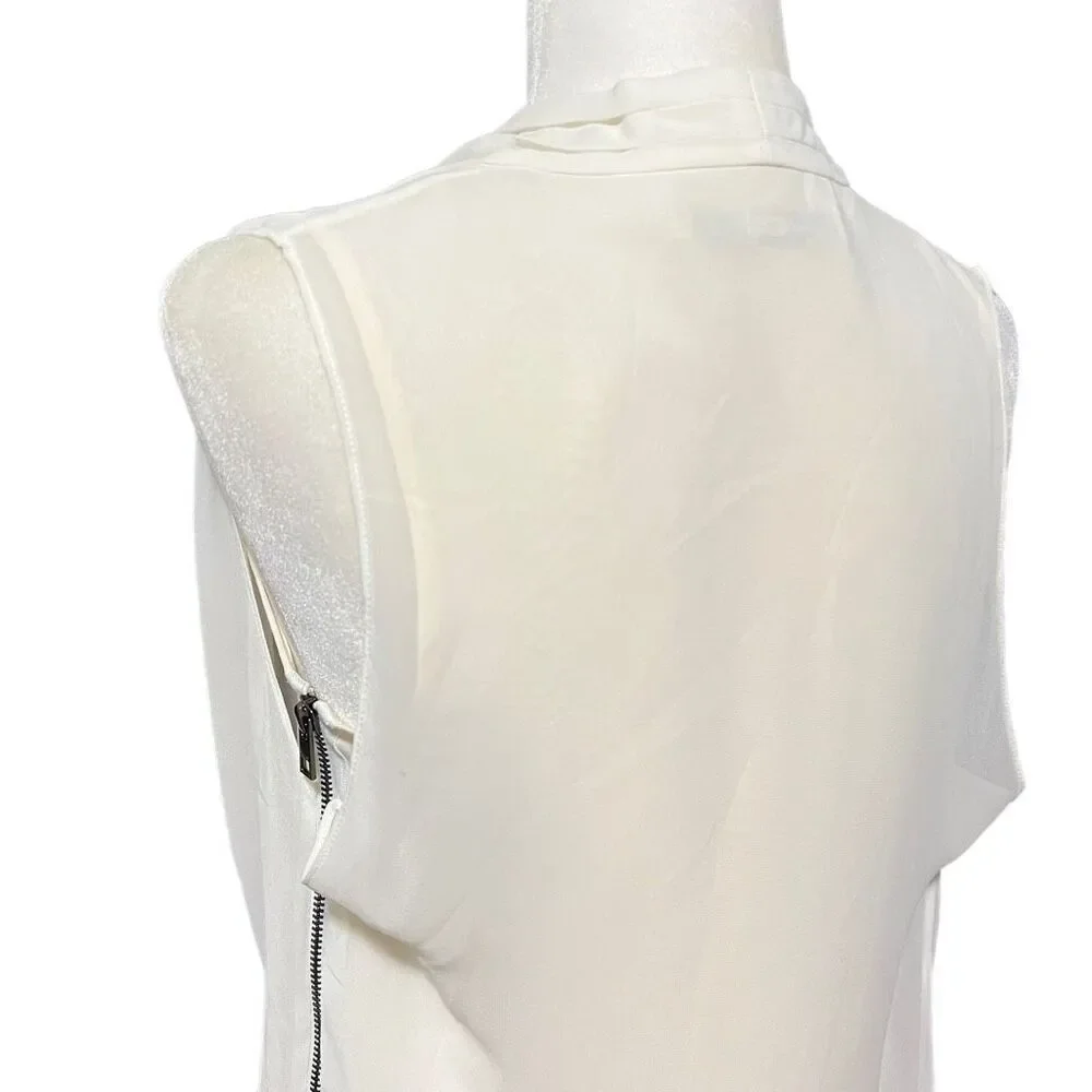 All Saints Draped Silk Sleeveless Top Sz Small 2 White. The Abi.